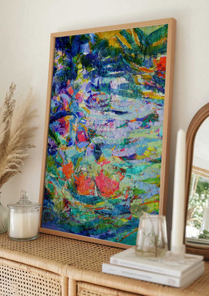 Tablou înramat „Luminous Petal Cascade” de Dorothy Fagan