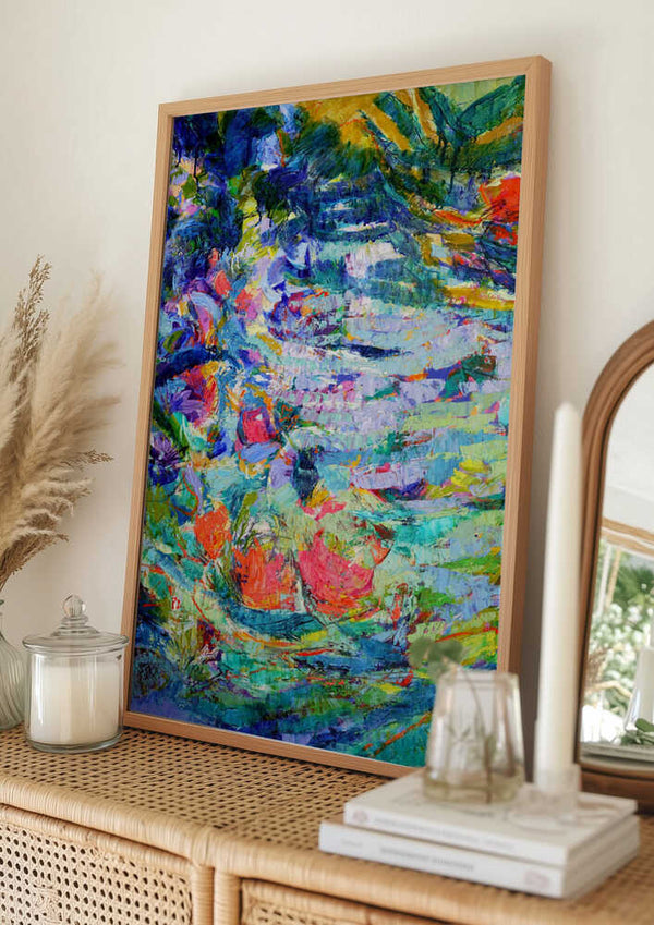 Tablou înramat „Luminous Petal Cascade” de Dorothy Fagan