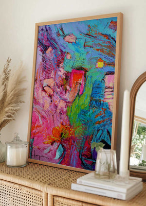 Tablou înramat „My Pink Cottage in the Garden” de Dorothy Fagan
