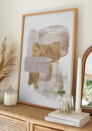 Tablou înramat „Neutral Gold 2” de Sally Ann Moss