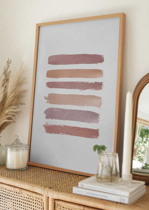 Tablou înramat „Dusty Rose Stripes” de Orara Studio