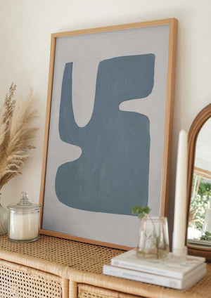 Tablou înramat „Mid Century Blue I” de Orara Studio