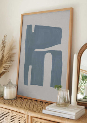 Tablou înramat „Mid Century Blue II” de Orara Studio