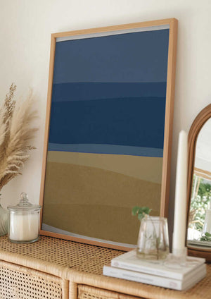 Tablou înramat „Modern Blue and Brown” de Orara Studio