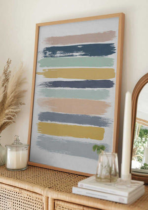 Tablou înramat „Pastel Stripes” de Orara Studio