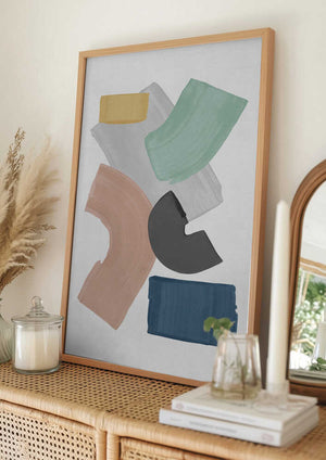 Tablou înramat „Pastel Paint Blocks” de Orara Studio