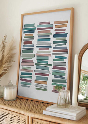 Tablou înramat „Books Pastel” de Orara Studio
