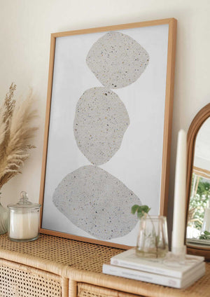 Tablou înramat „Stacked Stone Shapes” de uplusmestudio