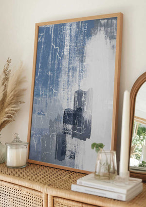 Tablou înramat „Blue Canvas 1” de Sally Ann Moss