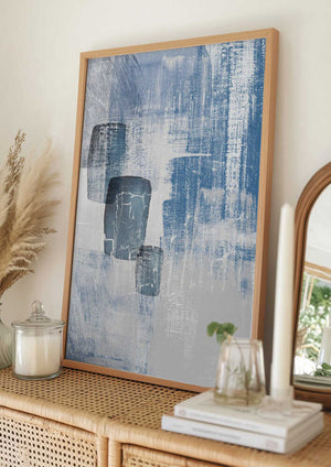 Tablou înramat „Blue Canvas 2” de Sally Ann Moss