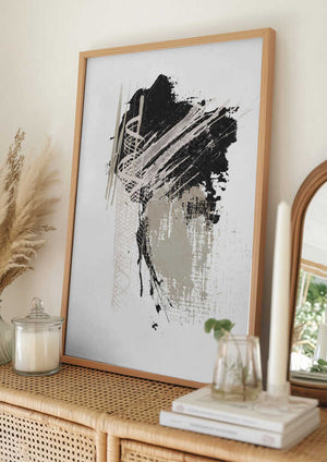 Tablou înramat „Black N Silver 2” de Sally Ann Moss