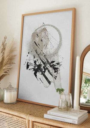 Tablou înramat „Black N Silver 3” de Sally Ann Moss