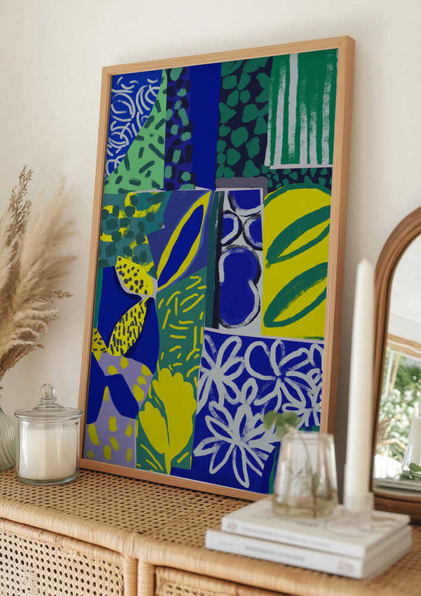 Tablou înramat „Vibrant Patchwork” de Treechild