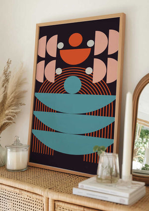 Tablou înramat „Mid Century Geometrical Balance” de Little Dean