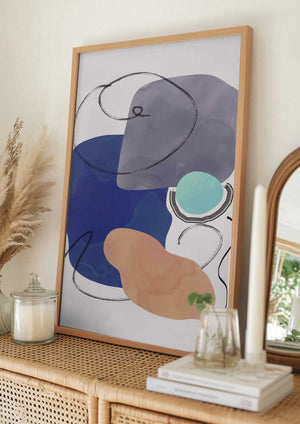 Tablou înramat „Watercolor Organic Shapes 5” de Little Dean
