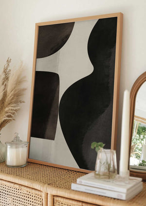 Tablou înramat „Black Abstract Collage” de Little Dean