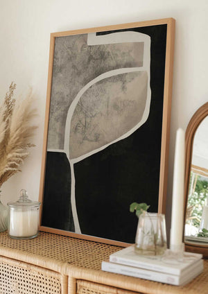 Tablou înramat „Black Abstract Mosaic” de Little Dean