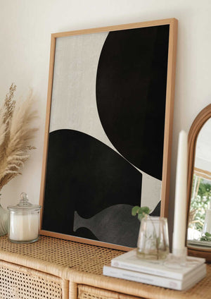 Tablou înramat „Black Abstract With Texture” de Little Dean