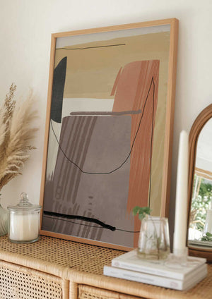 Tablou înramat „Earthy Tones and Organic Shapes” de Little Dean