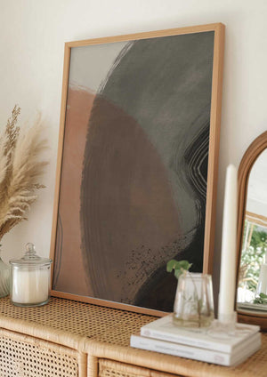Tablou înramat „Earth Tone Abstract” de Little Dean