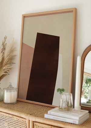 Tablou înramat „Geometric Shapes in Earthy Tones” de Little Dean
