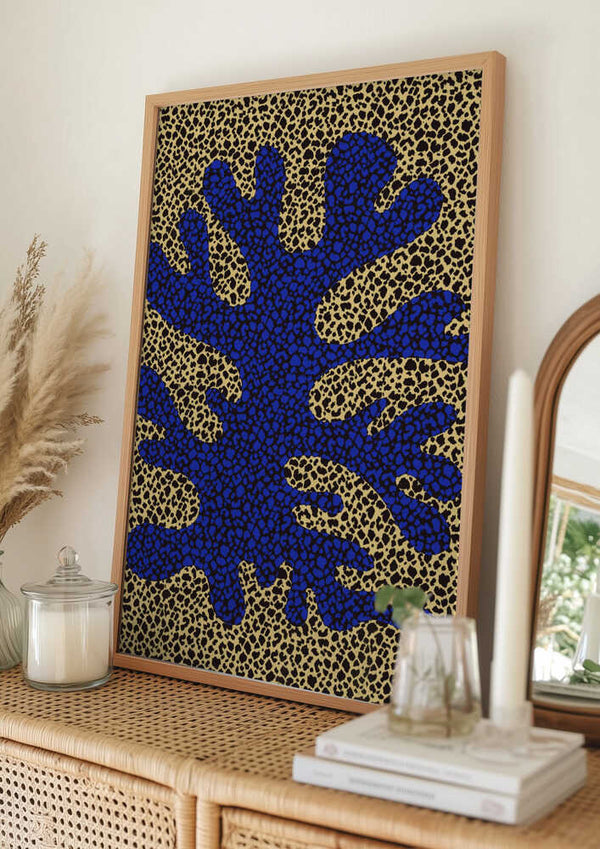Tablou înramat „Blue and Yellow Coral pattern” de Little Dean