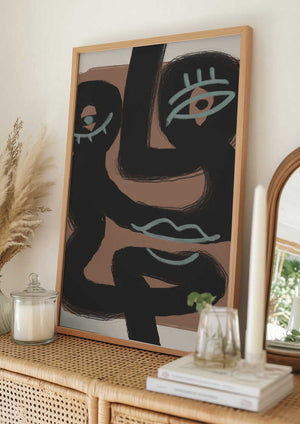 Tablou înramat „Abstract Black Portrait Pair” de Little Dean