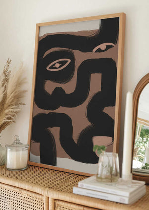 Tablou înramat „Abstract Black Portrait” de Little Dean