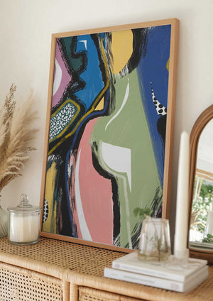 Tablou înramat „Colorful Abstract Bum” de Little Dean