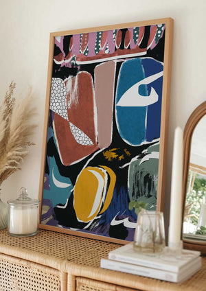 Tablou înramat „Playful Pebble Abstract” de Little Dean