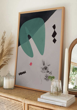 Tablou înramat „Geometric Shapes with Bold Color” de Little Dean