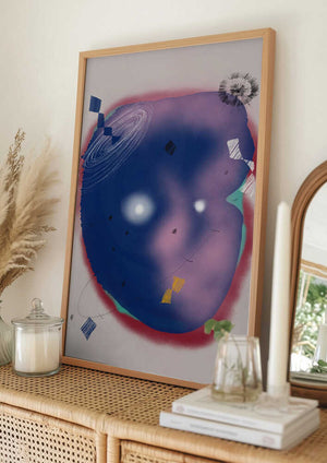 Tablou înramat „Geometric Shapes and a Cosmic Theme” de Little Dean