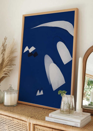 Tablou înramat „Abstract Blue Breeze” de Little Dean