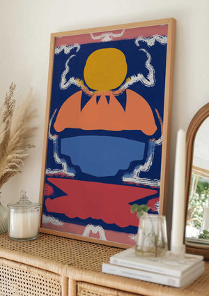 Tablou înramat „Bold Geometric Shapes and Vivid Colors” de Little Dean