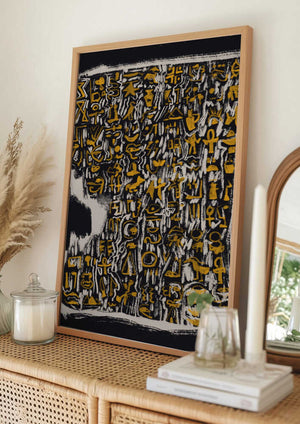 Tablou înramat „Ancient Script-Like Symbols” de Little Dean