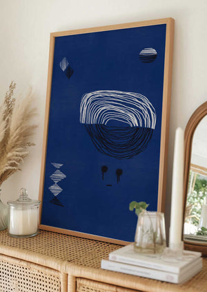 Tablou înramat „Blue Line Sketch” de Little Dean