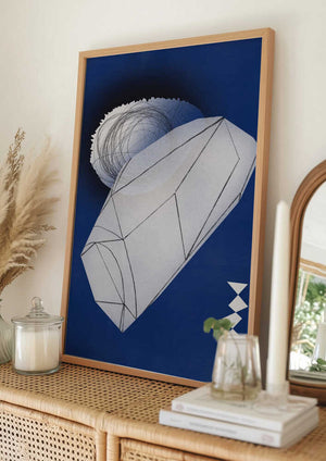 Tablou înramat „Abstract Moonlit Geometrics” de Little Dean