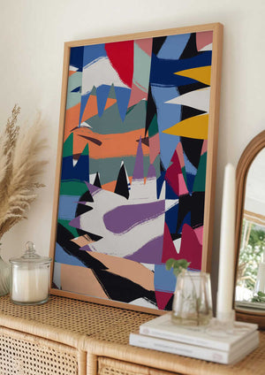 Tablou înramat „Geometrical Cut Out With Ribbons” de Little Dean