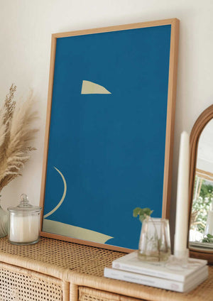 Tablou înramat „Large Abstract Cut Out In Blue” de Little Dean