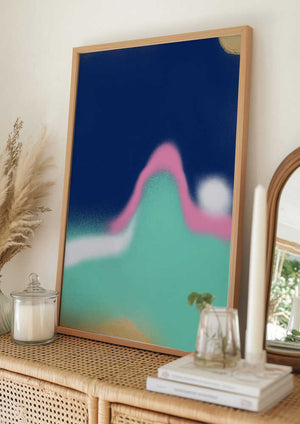 Tablou înramat „Blue and Luminous Greeen Liquid” de Little Dean