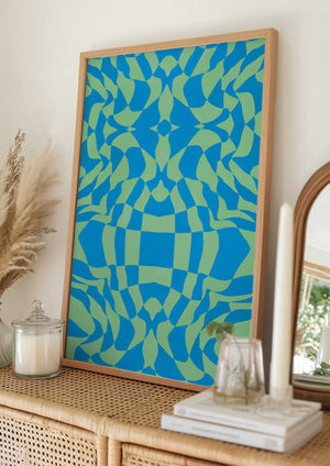 Tablou înramat „Cool Colors Warp Checkers” de Little Dean