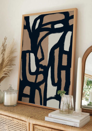Tablou înramat „Abstract Maze Pathways” de Little Dean
