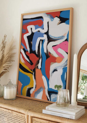 Tablou înramat „Bold colorful brushstrokes 02” de Little Dean