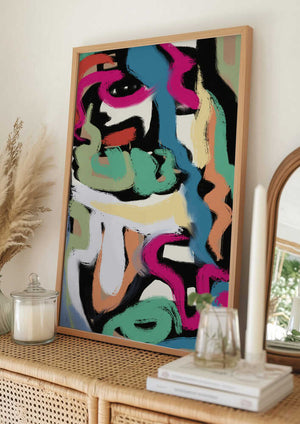 Tablou înramat „Bold colorful brushstrokes” de Little Dean