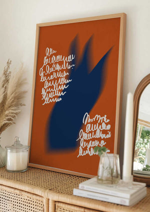Tablou înramat „Abstract Blaze Script” de Little Dean
