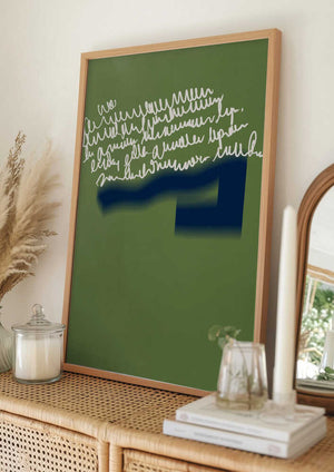 Tablou înramat „Blue and green arrangement 05” de Little Dean