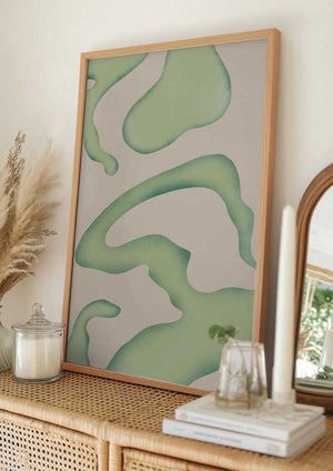 Tablou înramat „Flowing Green Essence” de Little Dean