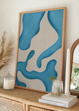 Tablou înramat „Azure Whimsy Flow” de Little Dean