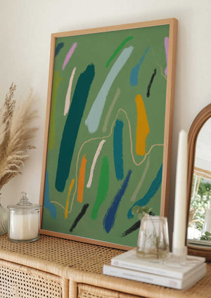 Tablou înramat „Bold Color Brushstrokes” de Little Dean