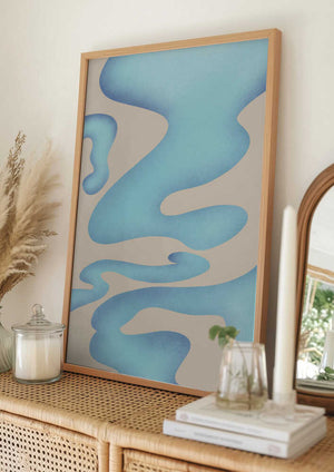 Tablou înramat „Azure Flow Dynamics” de Little Dean